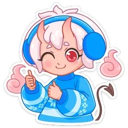 Зимняя Они-тян sticker 2