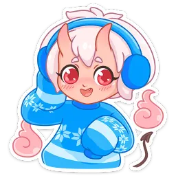 Зимняя Они-тян sticker 3